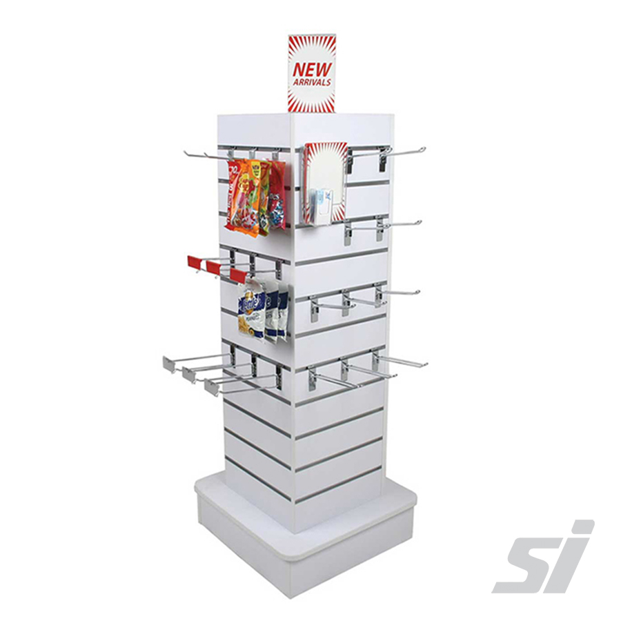 Spinning Tower Freestanding Slatwall Gondola Display